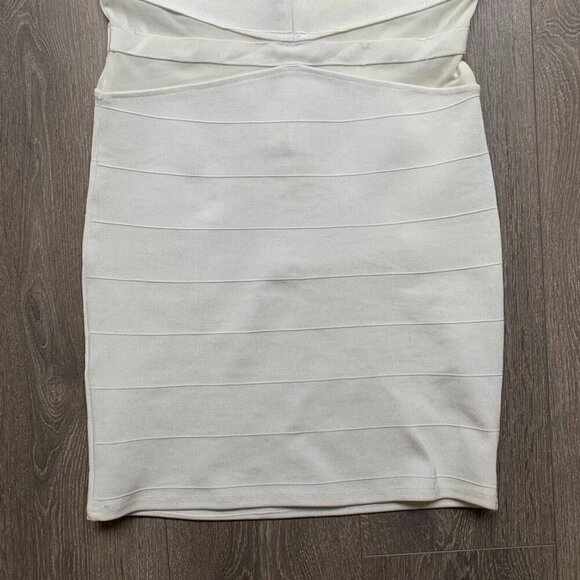 Bebe y2k Mini Dress Mesh Bandage Bodycon 2000s White Size Medium Vintage - Picture 8 of 16